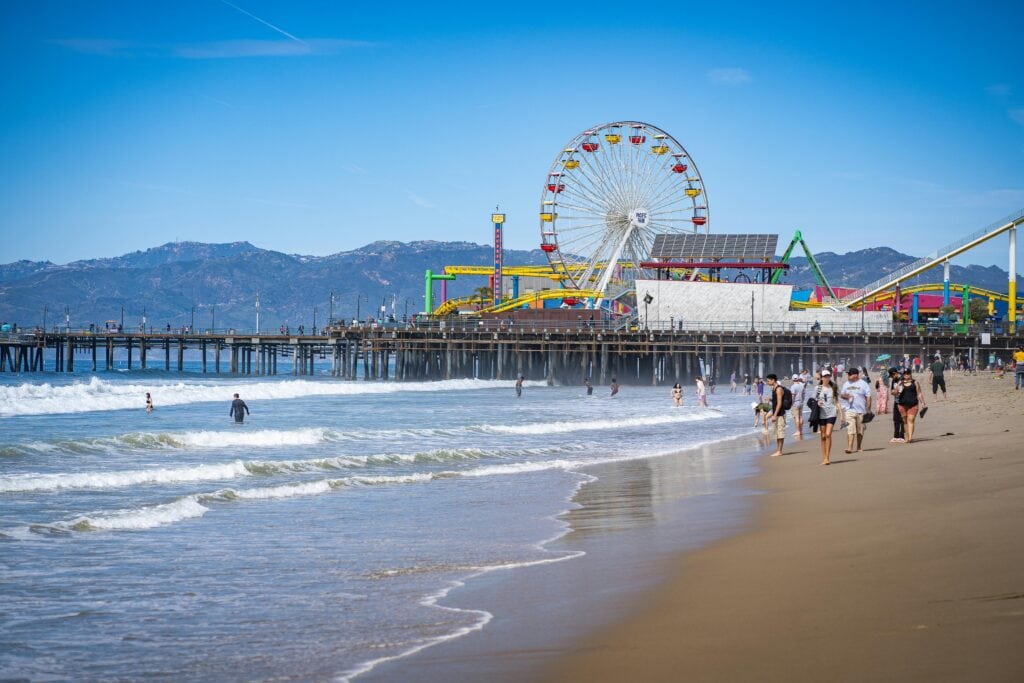 Santa Monica Pier, an amusement mark which makes a great last stop on your 7 day California road trip itinerary.